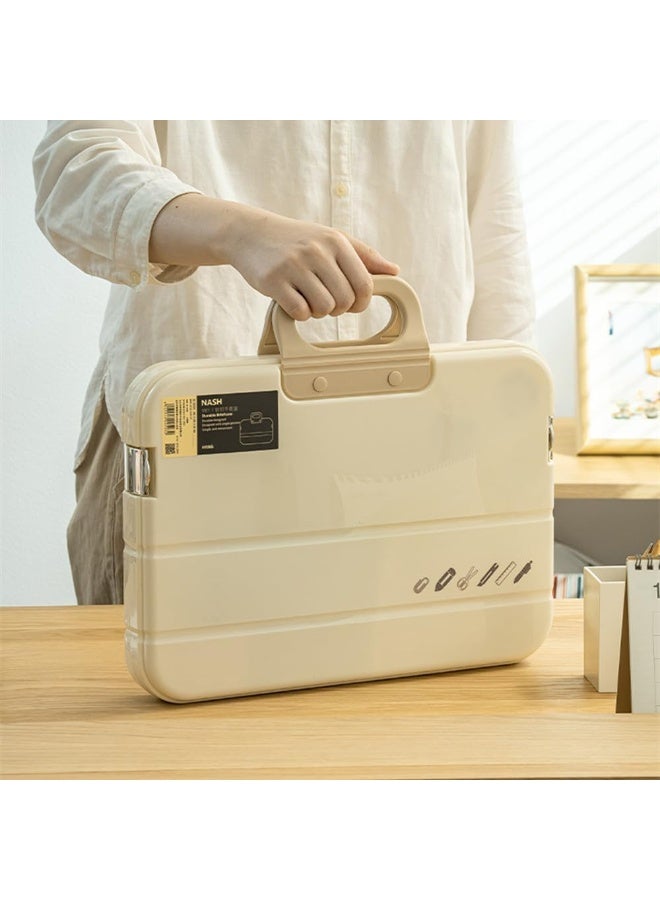 إم مياويان صندوق تخزين مستندات شفاف مقاوم للماء مزود بأزرار كبس، مصنوع من مادة البولي بروبيلين، مناسب لورق A4 والمجلات والدفاتر واللوازم المدرسية أو المكتبية (أبيض نقي، قطعة واحدة لكل عبوة). - Image 3